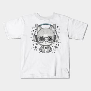 Kawaii Cosmic Companions - Embracing Adorable Animals in the Cosmos Kids T-Shirt